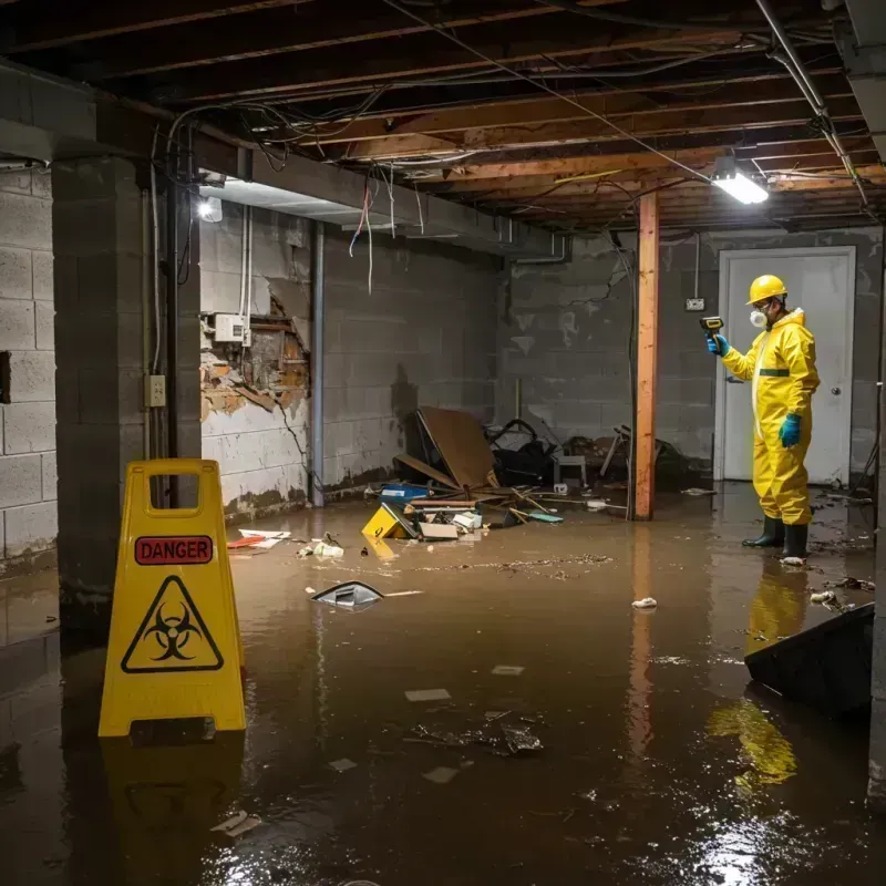 Flooded Basement Electrical Hazard in Stanton, KY Property